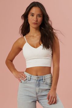 Update your loungewear collection with this versatile brami, meticulously designed for both layering and lounging. Boasting adjustable straps and padding, it offers a customizable and comfortable fit. Best Bralettes, Bralette Tops, Altar'd State, Lace Bralette, Lace Tops, Bralette, Adjustable Straps, Layering, Comfort Fit