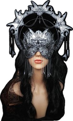 Gothic Costume Accessories For Party And Cosplay Events, Fantasy Masquerade Mask For Cosplay Events, Medieval Masquerade Mask For Halloween Cosplay, Black Fantasy Masquerade Mask For Cosplay, Medieval Masquerade Mask For Halloween, Fantasy Costume Hats And Headpieces For Masquerade Carnival, Medieval Masquerade Mask For Fantasy Events, Mystical Crown Halloween Costume Headpieces, Mystical Crown Costume Hats For Halloween