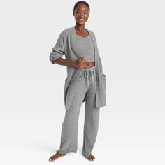 Wear this Sweater Robe from Auden™ over any of your favorite PJs for a cozy outfit that's perfect for lazy days. Made of a midweight cotton-rich fabric blend, this solid-color sweater robe features a classic shaker-knit pattern and dropped-shoulder long sleeves with ribbed wrists. The open-front style allows for easy layering, while the side vents and patch pockets complete the design with an airy feel and space for stashing small items. Auden™: Comfort true to every shape & hue. Comfortable Winter Sleepwear For Relaxation, Cotton Winter Sleepwear, Winter Cotton Sleepwear For Relaxation, Cozy Sleepwear With Pockets For Loungewear, Cozy Loungewear Sleepwear With Pockets, Cotton Cozy Fit Sweater For Loungewear, Cozy Sweater For Loungewear In Fall, Cozy Sweater For Fall Loungewear, Cozy Cotton Sweater For Loungewear