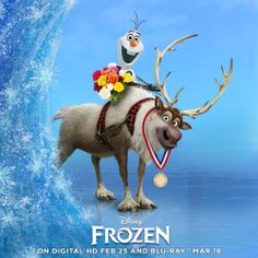 frozen movie poster with an image of the character from disney's animated film, frozen