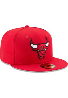 This Chicago Bulls Red Fitted Hat features a team logo embroidered on the front. You'll be ready to show your Bulls pride with this Cap! Go Bulls! Team logo embroidered on the front, New Era flag embroidered on the left side, Alternate team logo embroidered on the back, 100% Polyester, Fitted 59FIFTY sizing, Structured crown, Flat bill that can be curved to fit, Polyester Red Casual Snapback Hat For Sports Events, Classic Red Snapback Hat For Sports, Classic Red Baseball Cap For Sports Events, Red Flat Brim Baseball Cap For Fan Gear, Red Flat Brim Baseball Cap For Fans, Red Sporty Hat For Sports Events, Sporty Red Fitted Hat For Sports Events, Red Sporty Fitted Hat For Sports Events, Classic Red Sports Hat