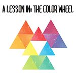 a book cover with colorful triangles in the middle and text that reads, a lesson in the color wheel