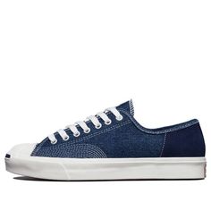 JP OX DARK BLUE 171938C Converse Jack Purcell, Jack Purcell, Simple Shoes, Round Toe Heels, Ox, Canvas Shoes, Denim Wash, Denim Fashion, Dark Blue