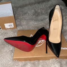 Worn Once. They Are Practically Brand New. I Inserted Padding Inside And Platform So Red Bottom Would Not Get Damaged. Also Elastic Inside That Can Be Removed Because I Was In Between 7 And 7.5 Christian Louboutin Red Bottoms, Red Bottom Shoes, Stunning Shoes, Red Bottom