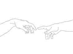 two hands touching each other with one hand reaching for the other's hand, in black and white