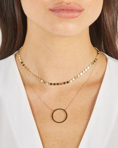 Jennifer Meyer necklace    Necklace length: approx. 15 inches    18karat yellow gold    Adjustable length    Made in USA Jennifer Meyer, Gold Circle, Necklace Necklace, Monogrammed Items, Link Necklace, Necklace Length, Handcrafted Jewelry, Neiman Marcus, Top Designers