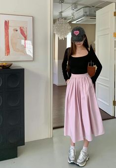 The perfect pink midi skirt for spring! With a pleated flare silhouette, side pockets and concealed back zipper, this skirt mixes and matches easily, and looks cute all day. Lined. S: 25" waist, 29.5" lengthM: 26.5" waist, 29.5" lengthL: 28" waist, 30" lengthXL: 29.5" waist, 30" length Elegant Pink Midi Pleated Skirt, Feminine Pleated Maxi Skirt, Feminine Full Skirt With Pleated Hem, Pink Flared Skirt Solid Color, Feminine Solid Color Midi Skirt, Pink Long Skirt Solid Color, Pink Flowy Pleated Skirt, Feminine Flared Pleated Lined Skirt, Feminine Flared Pleated Skirt With Lining