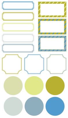 a set of blank labels with different colors