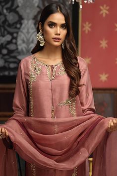 Haniya (Three Piece)-Restocked – Zaaviay Global Pink Embroidered Slub Silk Set, Elegant Purple Chanderi Palazzo Set, Pink Slub Silk Palazzo Set With Dabka Work, Purple Slub Silk Wedding Set, Designer Slub Silk Salwar Kameez With Intricate Embroidery, Elegant Purple Palazzo Set With Dupatta, Designer Slub Silk Sets With Resham Embroidery, Pink Slub Silk Set With Zari Work, Festive Slub Silk Set With Intricate Embroidery