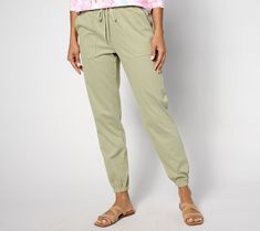 Elevate your off-duty look with these straight-leg joggers. Comfy with a flattering fit, they pair perfectly with a long-sleeve tee and sneakers. From Denim & Co.® Fashions. Casual Straight Leg Joggers With Elastic Waistband, Casual Spring Joggers With Pull-on Style, Spring Cotton Joggers For Loungewear, Spring Relaxed Fit Joggers With Pockets, Casual Straight Leg Pull-on Sweatpants, Casual Tapered Leg Joggers For Everyday, Casual Straight Leg Joggers For Fall, Casual Spring Joggers, Trendy Spring Joggers