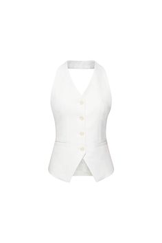 This vest effortlessly combines gentle and chic aesthetics with the latest wool and cotton fabrics. Its sleeveless design provides a comfortable fit and a sophisticated look. Perfect for any occasion. Cheap Blue Vest Crop Top, Elegant Cotton Tank Top For Layering, Elegant Formal Vest For Spring, White Linen Sleeveless Vest, Elegant Vest Top For Spring, White Linen Vest For Workwear, Chic Fitted Sleeveless Sweater Vest, Elegant Spring Vest Top, Classic Sleeveless Vest For Layering