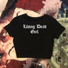 Living Dead Girl Crop Top Nwot Rob Zombie Goth Horror Halloween Killstar Hot Topic Sourpuss Too Fast Iron Fist Kreepsville 666 Blackcraft Spencer’s Dolls Kill Health Goth Fashion, Zombie Goth, Cute Fall Fits, Living Dead Girl, Sinful Clothing, Witchy Clothes, Goth Gifts, Goth Fits, Camping Dishes