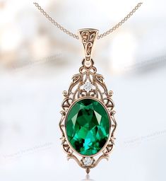 Exquisite Necklace For Wedding With May Birthstone, Exquisite May Birthstone Necklace For Wedding, Oval Emerald Necklaces For Wedding, Green Victorian Necklace For Wedding, Ornate Oval Pendant Jewelry For Wedding, Ornate Oval Pendant Wedding Jewelry, Victorian Rose Gold Necklaces For Wedding, Victorian Rose Gold Wedding Necklaces, Victorian Rose Gold Necklace For Wedding