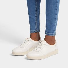 Our constantly popular Rally sneakers, but with curvy paneling. The classic round-toe 'tennis shoe' shape works with virtually everything (jeans, dresses, athleisure, tailoring). While the panels add detail and bring a slightly sportier vibe. This version crafted in crisp white high-quality leather. All on our ultra-light, perfectly cushioned Anatomicush™ midsoles, with flex lines cut across the bottom to let your feet move naturally. Supple. Softly padded. Casual. Your go-tos on busy days when Sporty Everyday Comfortable Sneakers, Everyday Low-top Sneakers With Relaxed Fit, Everyday Sneakers With Gum Sole, Low-top Sneakers With Rubber Sole And Relaxed Fit, Sporty Sneakers With Relaxed Fit, Sporty Sneakers With Relaxed Fit And Round Toe, High Quality Leather, Tennis Shoes, Leather Sneakers