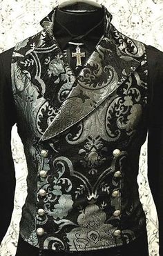 SHRINE-GOTHIC-VAMPIRE-CAVALIER-VEST-JACKET-VICTORIAN-TAPESTRY-GOTH-STEAMPUNK Fitted Green Vest Outerwear, Fitted Green Vest For Fall, Victorian Tapestry, Steampunk Mode, Moda Steampunk, Steampunk Gadgets, Black Tapestry, Goth Steampunk, Gothic Vampire