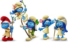 the smurfs are all dressed up and ready to go out for some fun