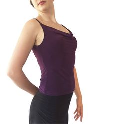 "Classic, all-around cami showcases your fabulous skirts and pants. Draped front and back necklines. Partially lined bodice. 5\" spaghetti straps work with most bras. Item #TL202. Soft, silky and stretchy poly/spandex jersey. Size: -Sizes 4 through 16 Fabric & Care: -Easy care, no-wrinkle poly/spandex -Hand wash cold. Hang dry. Overview: -Great for travel - rolls up small. -Handmade in our studio in Santa Fe, New Mexico USA. Questions about fabric, fit or size? Email me. I am delighted to he Fitted Cami Tank Top With Built-in Bra, Stretch Camisole With Scoop Neck And Straps, Stretch Camisole With Scoop Neck, Elegant Fitted Sleeveless Camisole, Party Camisole With Spaghetti Straps And Bra-friendly Design, Fitted Cami Top With Built-in Bra, Spaghetti Strap Camisole With Built-in Bra For Night Out, Party Camisole With Spaghetti Straps And Bra Friendly, Party Camisole With Spaghetti Straps And Bra Support