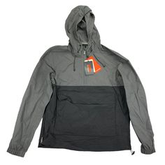 Bass Outdoor Mens Packable Anorak Hooded Jacket Gray Black S *New With Tags, Never Worn* Chest: 22" Length: 27" Chest Measurements Are Taken From Armpit To Armpit Length Measurements Are Taken From Top Of Shoulder By Collar To Bottom Hem 100% Nylon Sku: Bx92 Black Weatherproof Hooded Sports Jacket, Black Weatherproof Hooded Jacket For Sports, Black Nylon Windbreaker For Outdoor, Black Casual Waterproof Windbreaker, Black Windbreaker With Pockets For Outdoor Activities, Black Half-zip Techwear Windbreaker, Black Half-zip Windbreaker For Outdoor Activities, Black Weatherproof Windbreaker For Sports, Black Sports Windbreaker Weatherproof