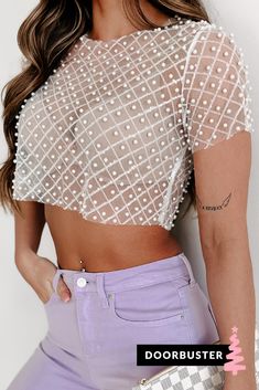 Doorbuster Staying Golden Sequin & Glitter Mesh Crop Top (Gold) · NanaMacs Sequin Mesh Top, Crop Top Blanco, Mesh Crop Top, Cute Crop Tops, Medium Dress, Large Dress, White Mesh, Jeans Size Chart, Small Dress