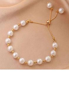 JJ's House Bracelets Women's Special Occasion Slider Bracelets Alloy Imitation Pearls Pearl 11.4\"(Approx.29cm) Gold Pearl Wedding & Party Jewelry. #JJ's House #Bracelets #Women's #SpecialOccasion #SliderBracelets #Alloy #ImitationPearls #Pearl #Gold #Pearl #Wedding&PartyJewelry Slider Bracelets, Pearl Christmas, Handmade Pearl Jewelry, Pearl Crafts, Wishlist 2024, Bead Ideas, Jewelry Accessories Ideas, Pearl Jewellery, Wedding Party Jewelry