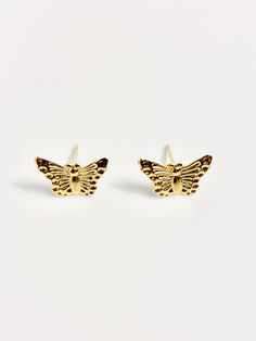 Butterfly Earrings 243-2 Material : 14k Gold Solid 14k gold. Not plated.  Handmade, Made in USA Price is for the pair. Not including backs.  Size: 8x 10mm ,0.25 x 0.50 inches.  We import Tahitian pearls straight from the crystal-clear lagoons of French Polynesia. Over the last 10 years of working with Tahitian pearl farmers and auction houses in Tahiti we are able to give our clients a large selection of Tahitian Pearls to choose from with competitive prices and excellent quality. Our office is Gold Butterfly Earrings Fine Jewelry, Gold Butterfly Fine Jewelry Earrings, Butterfly-shaped Yellow Gold Earrings For Anniversary, Butterfly-shaped Yellow Gold Anniversary Earrings, Gold Butterfly Earrings For Formal Occasions, Yellow Gold Butterfly Earrings For Anniversary, Yellow Gold Hypoallergenic Earrings For Gift, Hypoallergenic Butterfly-shaped Yellow Gold Jewelry, Hypoallergenic Butterfly Yellow Gold Jewelry