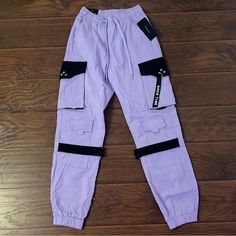 Never Worn, New With Tags, Size Small Fashion Nova Lavender Joggers Purple High Waist Pants For Streetwear, High Waist Purple Pants For Streetwear, Purple Cotton Cargo Pants, Purple Streetwear Pants With Pockets, Streetwear Purple Pants With Pockets, Trendy Spring Purple Cargo Pants, Trendy Purple Cargo Pants With Pockets, Purple High Waist Cargo Pants, Casual Purple Pants With Cargo Pockets