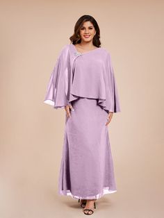 Wisteria Elegant Lavender Wedding Dress, Elegant Flowy Lavender Dress, Elegant Chiffon Evening Dress For Mother Of The Bride, Elegant Lavender Chiffon Dress, Purple Chiffon Dress For Wedding, Purple Chiffon Wedding Dress, Elegant Floor-length Chiffon Dress For Mother Of The Bride, Elegant Chiffon Dress For Mother Of The Bride, Elegant Purple Dress For Mother Of The Bride