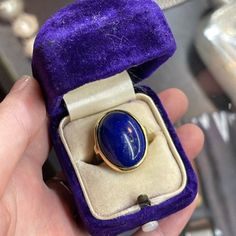 Gorgeous And Unique Natural Lapis Lazuli Blue Stone Ring With 14k Gold Size: 5 3/4 Stone Measurements: 1.6cm X 2.2cm ** Free Authentication On Poshmark **Discounted Price At Forprecious.Com With Great Collectible And Aesthetic Value Comes In A Beautiful Ring Box Lapis Lazuli Blue, Blue Stone Ring, Solid Gold Ring, Solid Gold Rings, Gorgeous Jewelry, Beautiful Ring, Ring Box, Stone Ring, Blue Stone