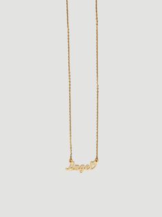 Say it in gold. Enter: our solid 14k gold Mini Name Necklace. Rep your name, your boo's name, your city, or anything else. Each piece is made-to-order and is placed on our Signature Chain. 14k Gold Name Necklace With Initial Pendant, 14k Gold Nameplate Necklace With Chain, Personalized 14k Gold Name Necklace With Initial Pendant, 14k Gold Custom Nameplate Necklace, Adjustable Chain Nameplate Necklace, 14k Gold Nameplate Charm Necklaces, 14k Gold Nameplate Charm Necklace, Custom Name Initial Pendant Necklace In 14k Gold, 14k Gold Custom Name Necklace With Initial Pendant