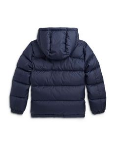 Polo Ralph Lauren Boys' Ripstop Down Hooded Jacket - Big Kid Hooded Windbreaker With Padded Collar, Sporty Hooded Jacket With Padded Collar For Outdoor, Hooded Puffer Jacket With Drawstring For Cold Weather, Sporty Hooded Quilted Jacket For Outdoor, Sporty Outdoor Hooded Jacket With Padded Collar, Hooded Puffer Jacket With Drawstring For Outdoor, Hooded Puffer Jacket With Double-lined Hood For Outdoor, Hooded Outdoor Puffer Jacket, Hooded Puffer Jacket For Outdoor