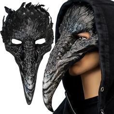 a mask with an animal's head on it and a black hoodie over it