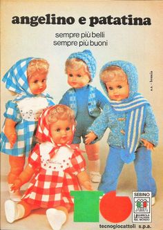 an advertisement for dolls with children in clothes