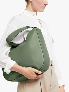 John Lewis & Partners Freya Leather Hobo Bag Outfit 2020, Bag Green