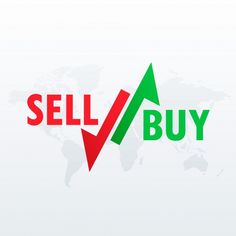 the logo for sell buy is shown in green and red