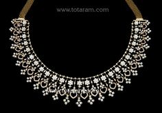 18 Karat White , Yellow & Rose Gold Polish Diamond Necklace  - 235-DN493 - in 56.650 Grams for USD $11744.41. 
Made in India by Totaram Jewelers Online this product is in Gold - 18 Karat Gold  & is an excellent gift for Adult - Women. Ships fully insured with secured guaranteed delivery for free with your order over $250 from New Jersey USA & comes with 30 days exchange policy. White Diamond Necklace Fine Jewelry, White Diamond Necklace With Single Cut Diamonds, Fine Jewelry Diamond Necklace For Celebration, White Diamond Necklace With Diamond Accents, White Diamond Necklace With Accents, Luxury Hand-set White Diamond Necklace, Fine White Diamond Necklaces, Exquisite White Diamond Necklace With Single Cut Diamonds, Exquisite White Necklace With Diamond Accents