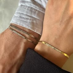 "Material: 18k gold plated high quality solid 925 Sterling Silver Color options: Silver, gold and rose gold. Bracelet length varies for men and women. 6\" with a 2\" extender for women (15+5 cm) 7\" with a 2\" extender for men (18+5 cm) All pieces will come with a 2\" extension chain so you can fine tune the fit. **HOW TO CARE FOR YOUR JEWELRY *Maintain your jewelry's high shine by avoiding contact with any chemicals such as soap, perfume, lotion, makeup, hair & cleaning products. *When you do not use the jewelry you bought, you can always keep it in a pouch or box, reducing its contact with oxygen and using it for many years with its first day's shine. *You can do your product maintenance with a cotton-soft dry cloth. *You can always be stylish with the products you keep in the boxes sent Bracelets For Boyfriend Couple, Cheap Gold Sentimental Name Bracelet, Cheap Elegant Chain Bracelet For Anniversary, Cheap Customizable Bracelets For Anniversary, Cheap Promise Bracelet, Customized Couple Bracelets, Cheap Metal Jewelry For Anniversary, Cheap Minimalist Name Bracelet For Gift, Luxury Bracelets With Engraving Option For Anniversary