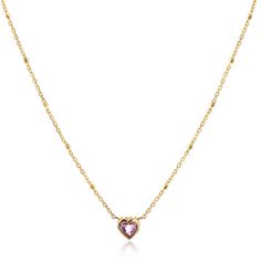 Bezel Heart Necklace Heart-shaped Bezel Setting Necklaces For Gifts, Fine Jewelry Heart Cut Necklace With Delicate Chain, Heart Pendant Necklace With Bezel Setting, Dainty Gemstone Heart Pendant Necklace, Fine Jewelry Heart Necklace With Delicate Chain, Yellow Gold Heart Cut Necklace With Delicate Chain, Fine Jewelry Heart-shaped Necklace With Delicate Chain, Delicate Heart Chain Necklace In Fine Jewelry Style, Dainty Heart Cut Necklace With Heart Beads