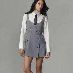 Selling A Classic By Anthropologie Re-Worked Blazer Romper Size 2. Gray Color. Never Worn, Nwt. Bundle To Save C Blazer Romper, Utility Romper, Jumpsuit Navy Blue, Work Blazer, Ruffle Jumpsuit, Black Overalls, Linen Romper, Jumpsuit Pattern, Pink Jumpsuit