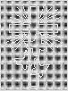 a cross stitch pattern in white and black, with an intricate design on the center