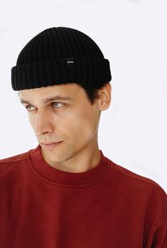 The classic Black Fisherman Beanie style is a timeless accessory for everyone. Whether you're going for a hike, a run, or simply running errands around town, this Mens Fisherman Beanie is the perfect addition to your collection. Embrace comfort, fashion, and functionality with this iconic Black Fisherman Beanie.          * Material: 50% Merino Wool/ 50% Acrylic        * Color Shown: Black A double rib knitted Black Merino Wool hat is the perfect hat to wear in any cold place. This beanie is spec Bennies Hats Outfits Men, Men’s Beanie, Mens Fisherman Beanie, Black Beanie Outfit, Beanie Outfit Men, Beanie Man, Beanie Hat Outfit, Hat Outfit Men, Mens Beanies