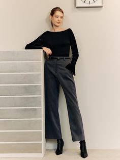 This is a feminine and modern pants by ZEROSTREET that is made out of high quality and sturdy material. With distinctive mood of the design and comfortable wear, you can style it for your stylish daily outfit.- Basic design and striaght silhouette- High waistline and slim waist- Belt included for various styling Modern Fitted Leather Pants, Modern Stretch Bottoms For Fall, Fall Business Casual Wide-leg Dress Pants, Modern Fitted Trousers, Stretch Wide-leg Pants For Workwear, Versatile Wide Leg Winter Pants, Fall Office Pants Straight Leg, Office Straight Leg Pants For Fall, Versatile Wide-leg Fall Pants