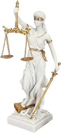 a statue of lady justice holding two scales