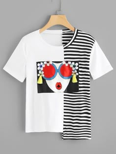 T Shirt Refashion, T Shirt Painting, Dance Outfit, Latest T Shirt, Best T Shirt, Mode Inspo, Girls Prints, Mode Inspiration