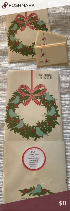 two envelopes with christmas designs on them