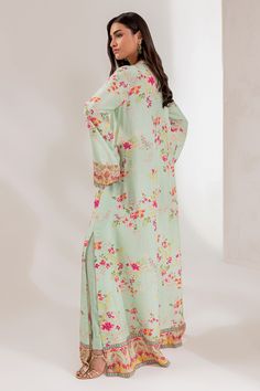 Silk Kameez, Eid Dress, Dress Event, Festive Attire, Silk Design, Soft Mint, Eid Dresses, Embroidery Threads, Trouser Style