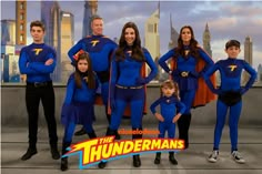 the thunderman family is posing for a photo