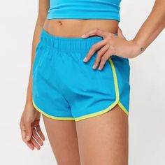 New With Tags. Sporty Pull-On Shorts By Urban Outfitters' In House Label, Out From Under, In A Lightweight Nylon Construction. Topped With An Elastic Waistband And Contrast Trim Along The Dolphin Hem. Blue Sporty Athletic Shorts With Built-in Shorts, Blue Athletic Shorts For Gym And Summer, Sporty Blue Athletic Shorts With Built-in Shorts, Casual Blue Activewear With Built-in Shorts, Blue Stretch Nylon Bottoms, Blue Stretch Summer Shorts, Blue Nylon Workout Bottoms, Blue Sportswear Shorts For Summer, Blue Sporty Shorts