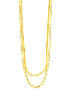 Indulge in luxury with our Brinley Layered Necklace. The perfect addition to any outfit, this necklace features a dazzling two layer chain design, adding a touch of elegance and sophistication. Elevate your style with this exclusive piece that exudes opulence and refinement. Material: 14K gold or rhodium plated brass Features: Measures 16-18" with 2" extender, 3mm & 4mm chain width, Lead & Nickel free, lobster clasp Elegant Double Strand Metal Layered Necklace, Elegant Double Strand Gold-tone Necklaces, Elegant Double Strand Gold-tone Necklace, Elegant Multi-strand Layered Chain Necklace, Elegant Gold-tone Double Strand Necklaces, Elegant Layered Multi-strand Chain Necklace, Elegant Double Strand Metal Chain Necklace, Elegant Double Chain Link Layered Necklace, Elegant Double Chain Layered Metal Necklace