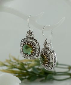 Luxury Handmade Ornate Jewelry, Luxury Artisan Jewelry For Formal Occasions, Luxury Ornate Jewelry With Accent Stones, Luxury Etched Jewelry For Formal Occasions, Luxury Ornate Handmade Jewelry, Luxury Ornate Gemstone Earrings, Luxury Ornate Jewelry With Stone Setting, Ornate Sterling Silver Gemstone Earrings, Ornate Gemstone Earrings In Sterling Silver