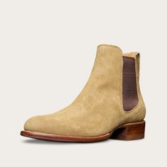 The Chance by Tecovas is a men's chelsea boot with western roots. It has traditional chelsea boot attributes, with a cowboy boot heel. Buy yours today! | Tecovas Men's The Chance, Round Toe Boots, 6" Shaft, Tan, Suede, 1.25'' Heel, Size 11 D Western Chelsea Boots With Leather Sole For Western-themed Events, Western Style Brown Chelsea Boots With Goodyear Welt, Western Style Brown Goodyear Welted Chelsea Boots, Western Brown Goodyear Welted Chelsea Boots, Brown Goodyear Welted Western Chelsea Boots, Leather Western Chelsea Boots With Moc Toe, Western Chelsea Boots With Plain Toe For Fall, Western Style Chelsea Boots With Plain Toe For Fall, Western Style Plain Toe Chelsea Boots For Fall